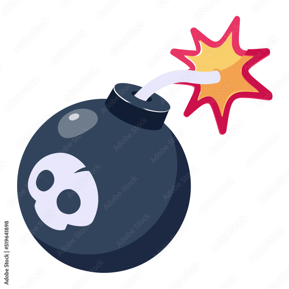 Modern flat icon design of bomb Modern flat icon design of bomb