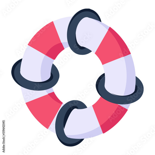 A well-crafted flat icon of lifebuoy