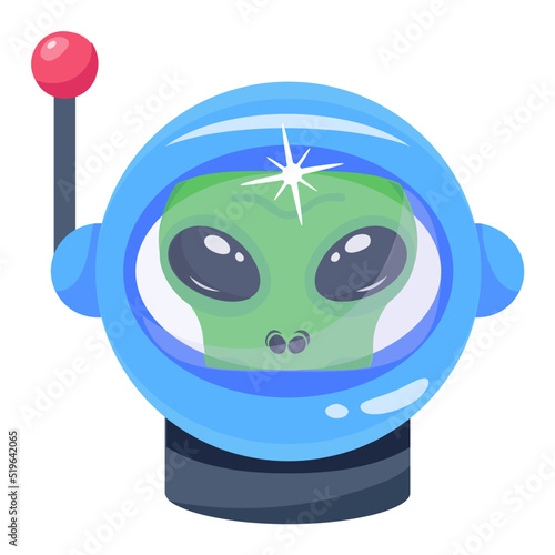 Modern flat icon vector of alien 