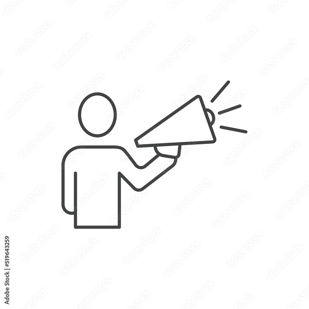Hand holding megaphone icons symbol vector elements for infographic web Hand holding megaphone icons symbol vector elements for infographic web