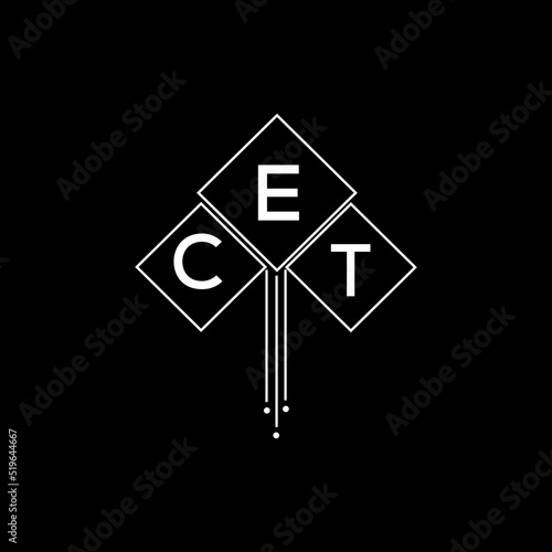 CET letter logo design with white background in illustrator, CET vector logo modern alphabet font overlap style.
