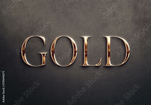 Realistic 3D Gold Text Effect Mockup