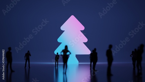 3d rendering people in front of symbol of tree on background © Destrosvet