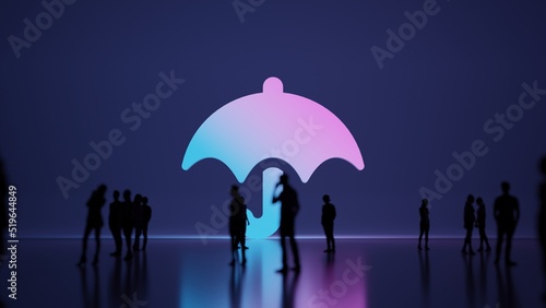 3d rendering people in front of symbol of umbrella on background © Destrosvet