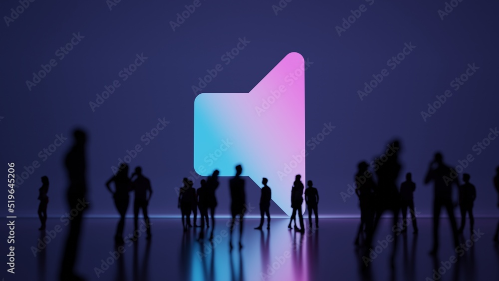 Fototapeta premium 3d rendering people in front of symbol of volume off on background