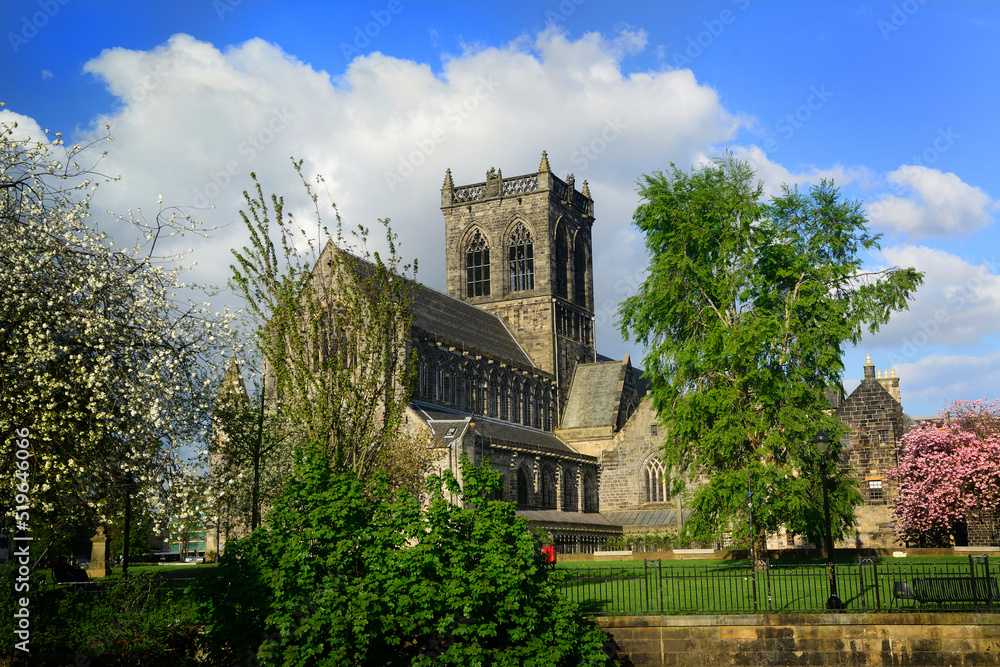 The majestic Paisley Abbey in Paisley, western Scotland