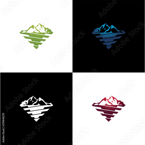 Drilling technologies mountain logo vector