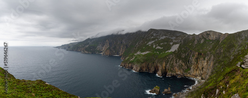 panorama view of the cliffs of Slieve League mountain on the northwest coast of Ireland