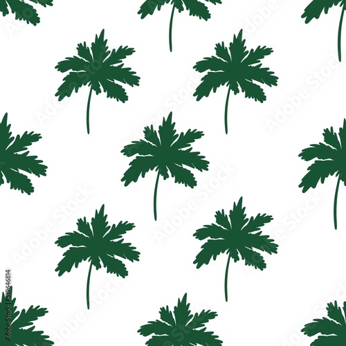 Seamless pattern of palm trees