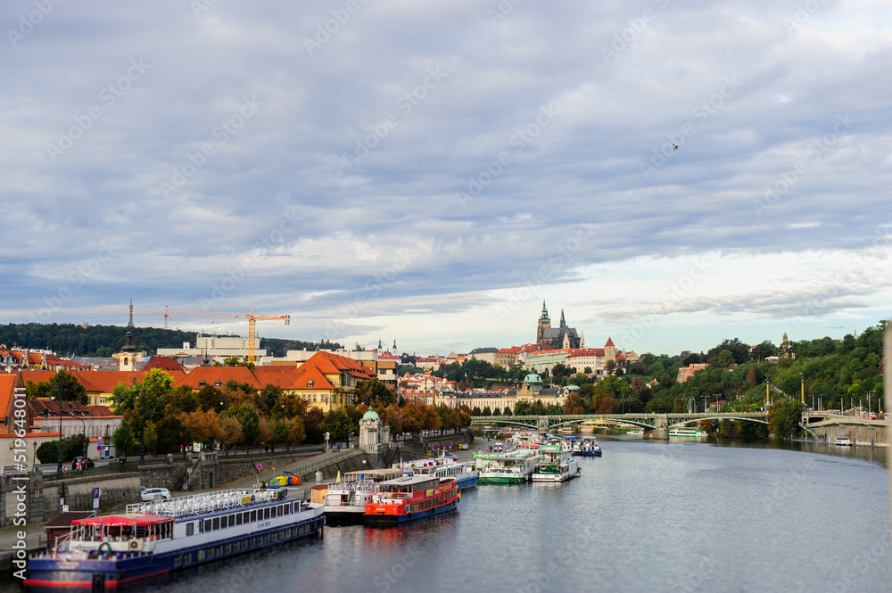 River boat on Vltava, Prague, Czech Republic