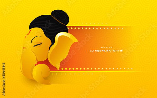 Ganesh Chaturthi Greeting Background Template with Creative Lord Ganesha