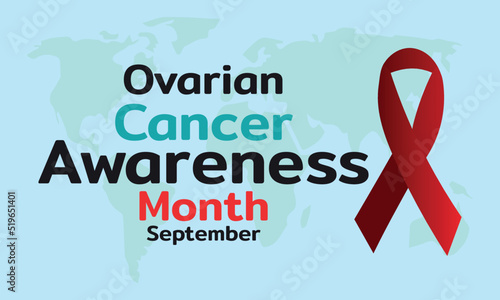 September is Ovarian Cancer Awareness Month Template for background, Banner, Card, Poster with text inscription.