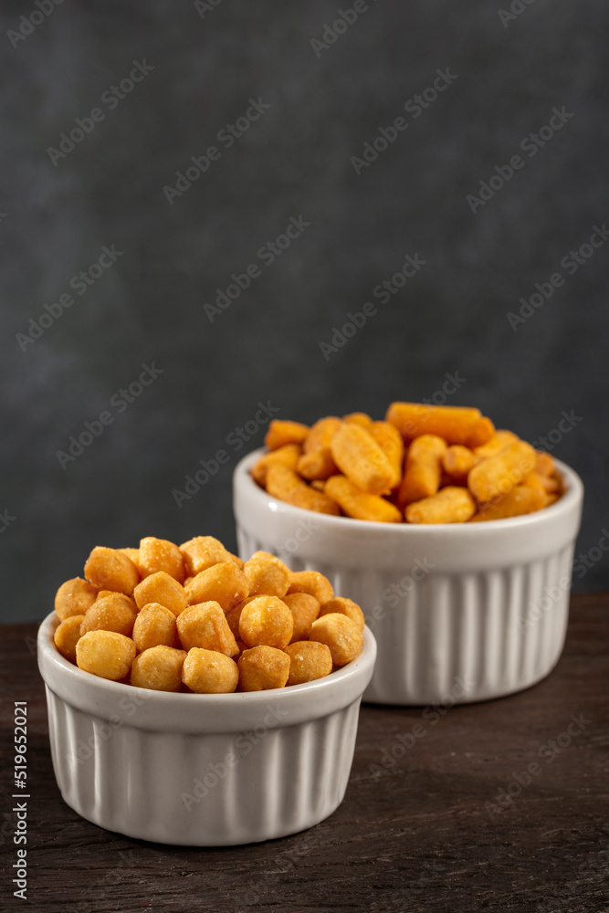 Snacks in ramekin on the table. Snacks in ramekin on the table.