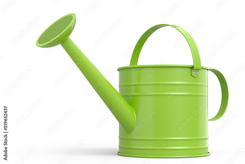 Watering can on white background. 3d render concept of gardening equipment tools