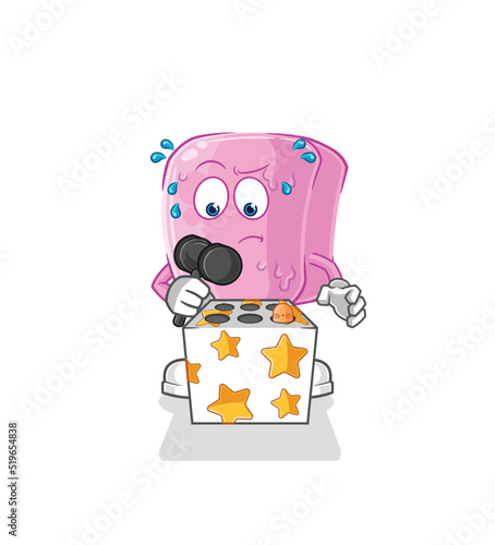 nail play whack a mole mascot. cartoon vector