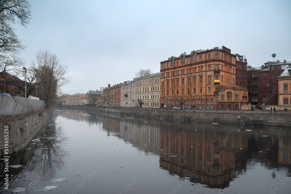 View of the Moika River in St. Petersburg.