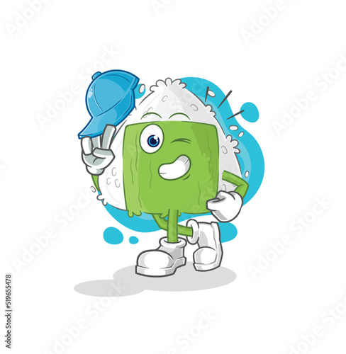 onigiri young boy character cartoon
