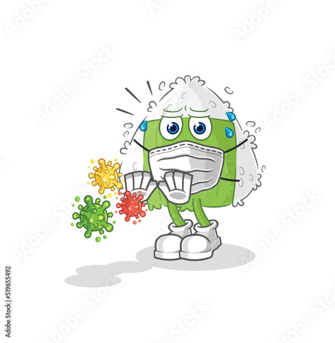 onigiri refuse viruses cartoon. cartoon mascot vector