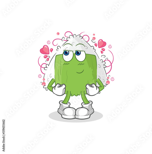 onigiri shy vector. cartoon character
