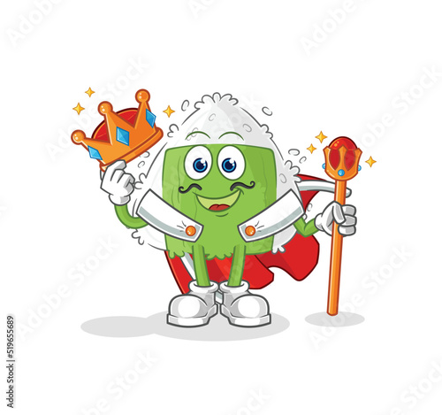 onigiri king vector. cartoon character
