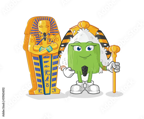 onigiri ancient egypt cartoon. cartoon mascot vector