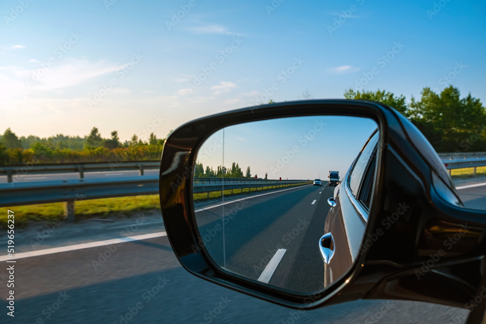 look in the rear view mirror of a car look in the rear view mirror of a car