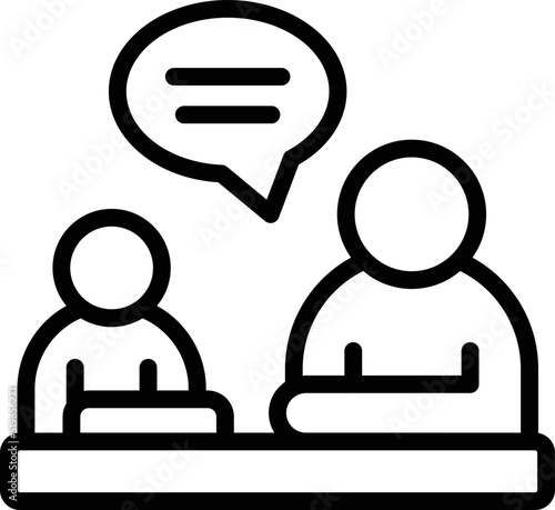 Private lesson icon outline vector. School teacher. Class tutor