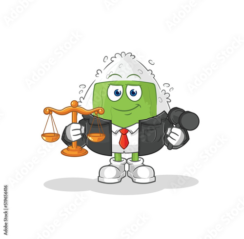 onigiri lawyer cartoon. cartoon mascot vector