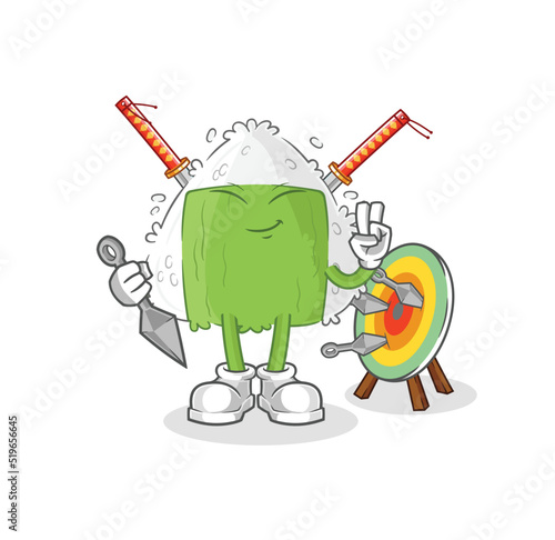 onigiri ninja cartoon. character vector