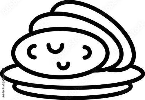 Meat food icon outline vector. Baked dish. Cooked vegetable