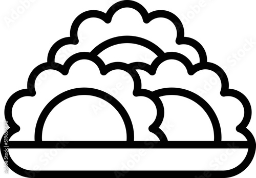 Baked dish icon outline vector. Meat cooked. Bean arancini