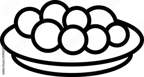 Meat balls icon outline vector. Baked dish. Food cooked