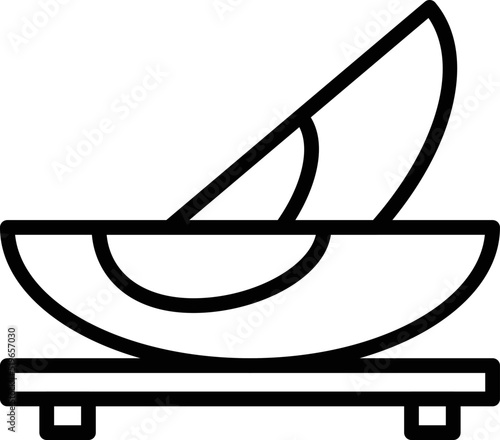 Cut fruit icon outline vector. Cooked dish. Brazilian dish