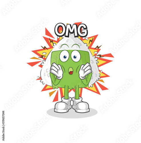 onigiri Oh my God vector. cartoon character