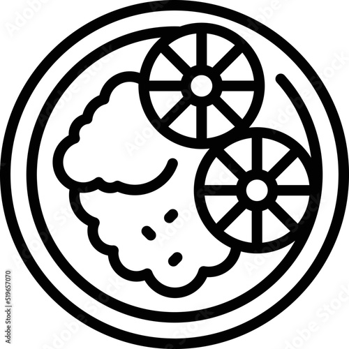 Vegetable food icon outline vector. Meat dish. Cooked bowl