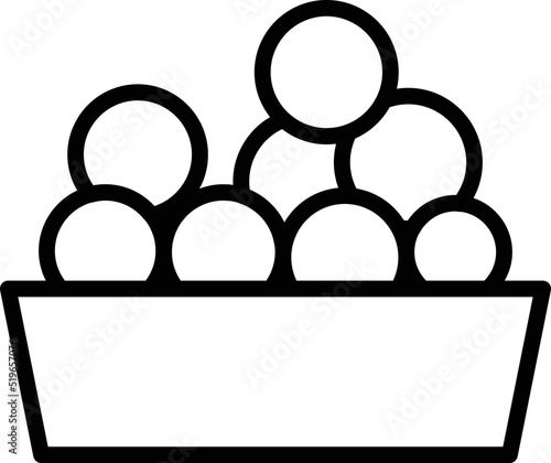 Meat balls dish icon outline vector. Baked food. Bowl cooked