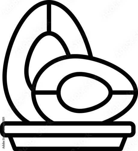 Avocado fruit icon outline vector. Dish baked. Food baked