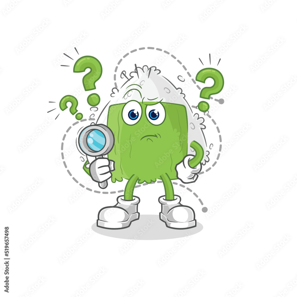 Obraz premium onigiri searching illustration. character vector
