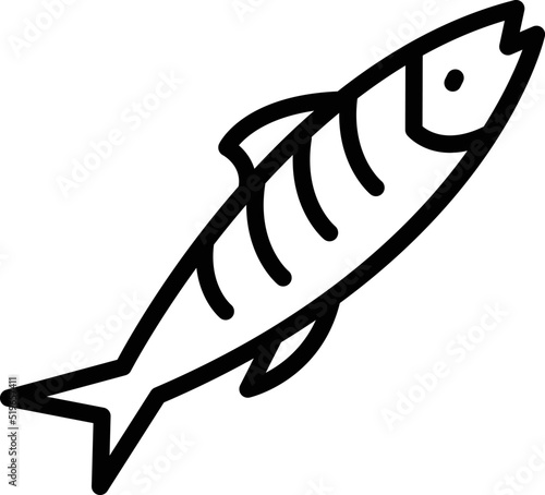 Fishing herring icon outline vector. Kitchen fish. Hand store