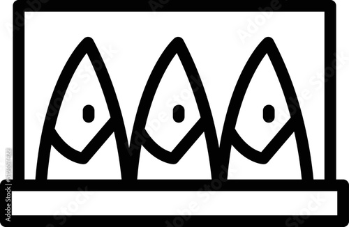 Japanese herring icon outline vector. Fish seafood. Fishing store