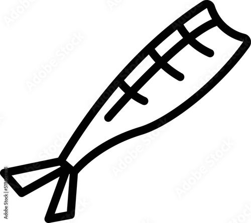 No head herring icon outline vector. Sea fish. Seafood store