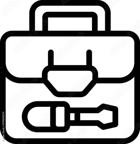 Craft toolbox icon outline vector. Tool box. Home case