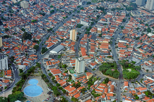 Aerial view Sao Paulo downtown - Vila Guarani Neighborhood, Sao Paulo is an alpha global city and the most populous city in Brazil and world's 12th largest city proper by population. May, 2018