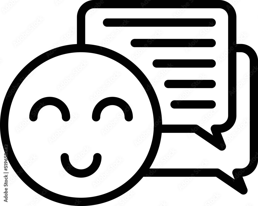 Emoji chat icon outline vector. Social care. Help patient Emoji chat icon outline vector. Social care. Help patient