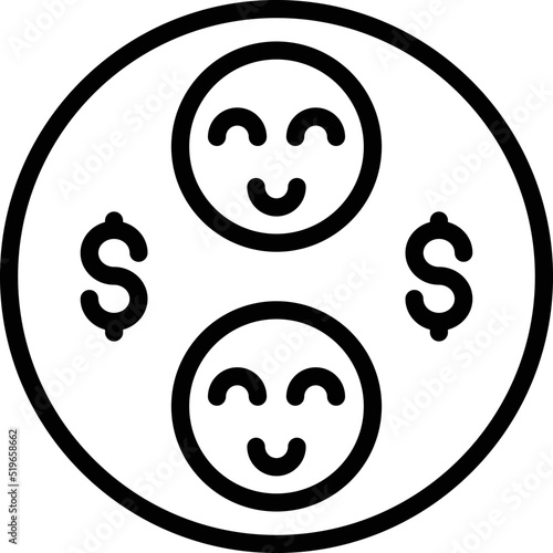 Social help emoji icon outline vector. Senior health. People service