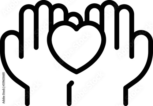 Happy safety icon outline vector. Social care. Senior patient