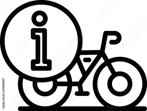 Bike share info icon outline vector. Smart transport. Public rent