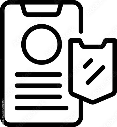 Phone secured icon outline vector. Private internet. Access server