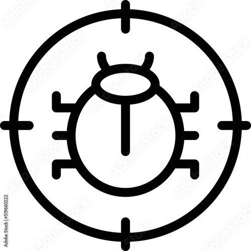 Bug detection icon outline vector. Online security. Mobile protocol