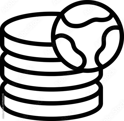 Global server data icon outline vector. Internet private. Online security